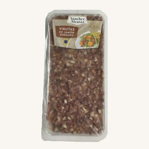 Sánchez Alcaraz Taquitos - Virutas of cured Serrano Ham (Diced in small cubes), tray 500 gr