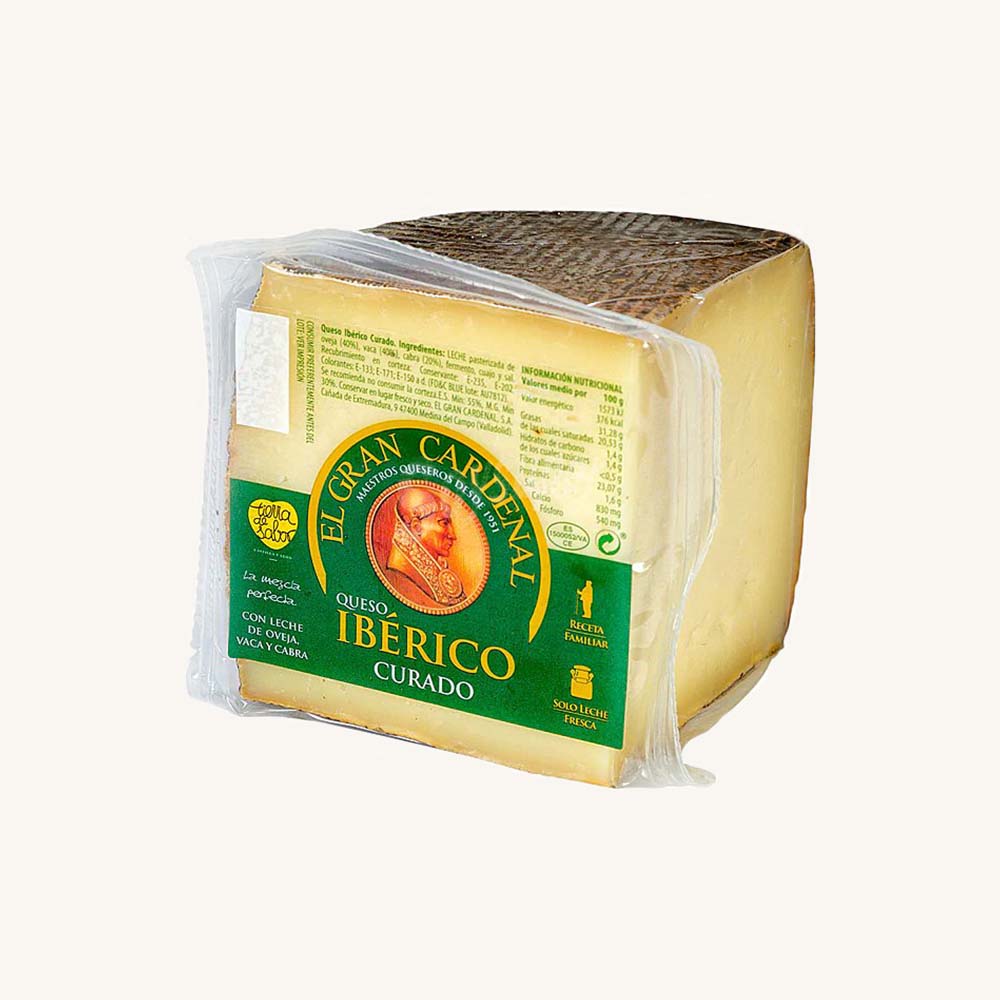 El Gran Cardenal Mixed milk cured Ibérico cheese, 4 - 6 months curation, 1:4 wheel - 800 gr