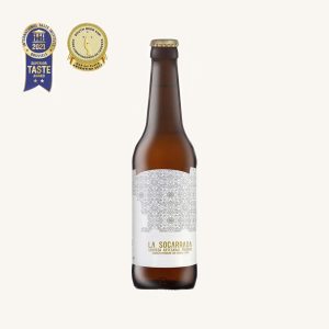 La Socarrada Artisan premium toast craft beer brewed with rosemary and honey, from Valencia, bottle 33 cl new design