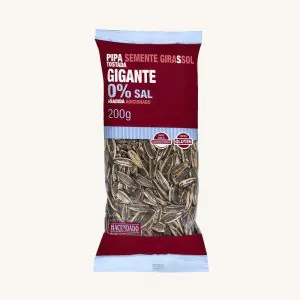 Toasted giant sunflower seeds with 0% added salt (pipas tostadas con 0% sal añadida), bag